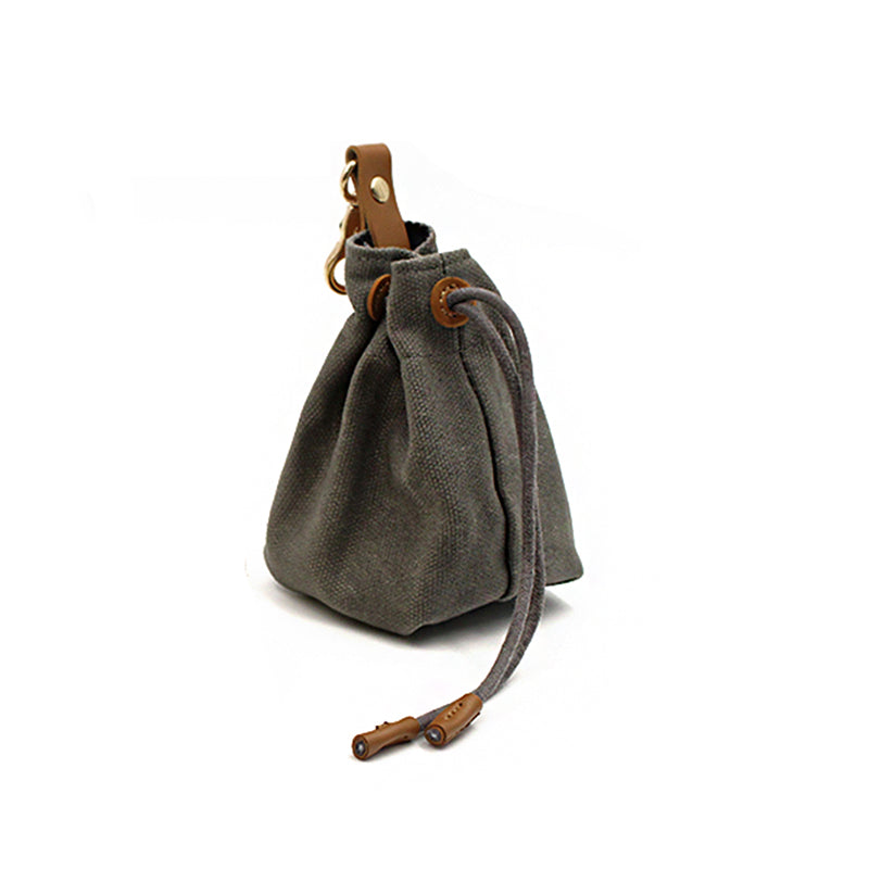 Waxed Canvas Treat Bag Holder - Grey