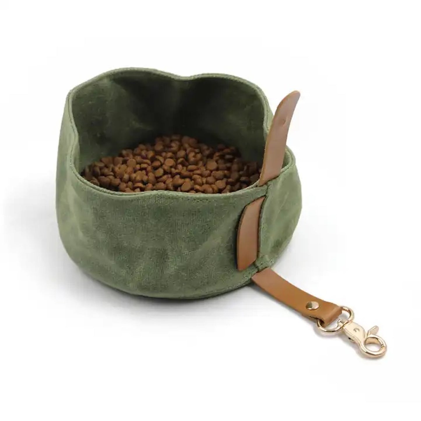 Green Waxed Travel Bowl - Green Travel Bowl - The Dapper Dog Club