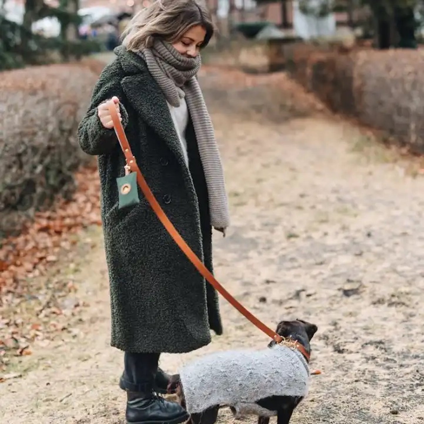 Grey Canvas Poop Holder | Waxed Poop Bag Holder | The Dapper Dog Club
