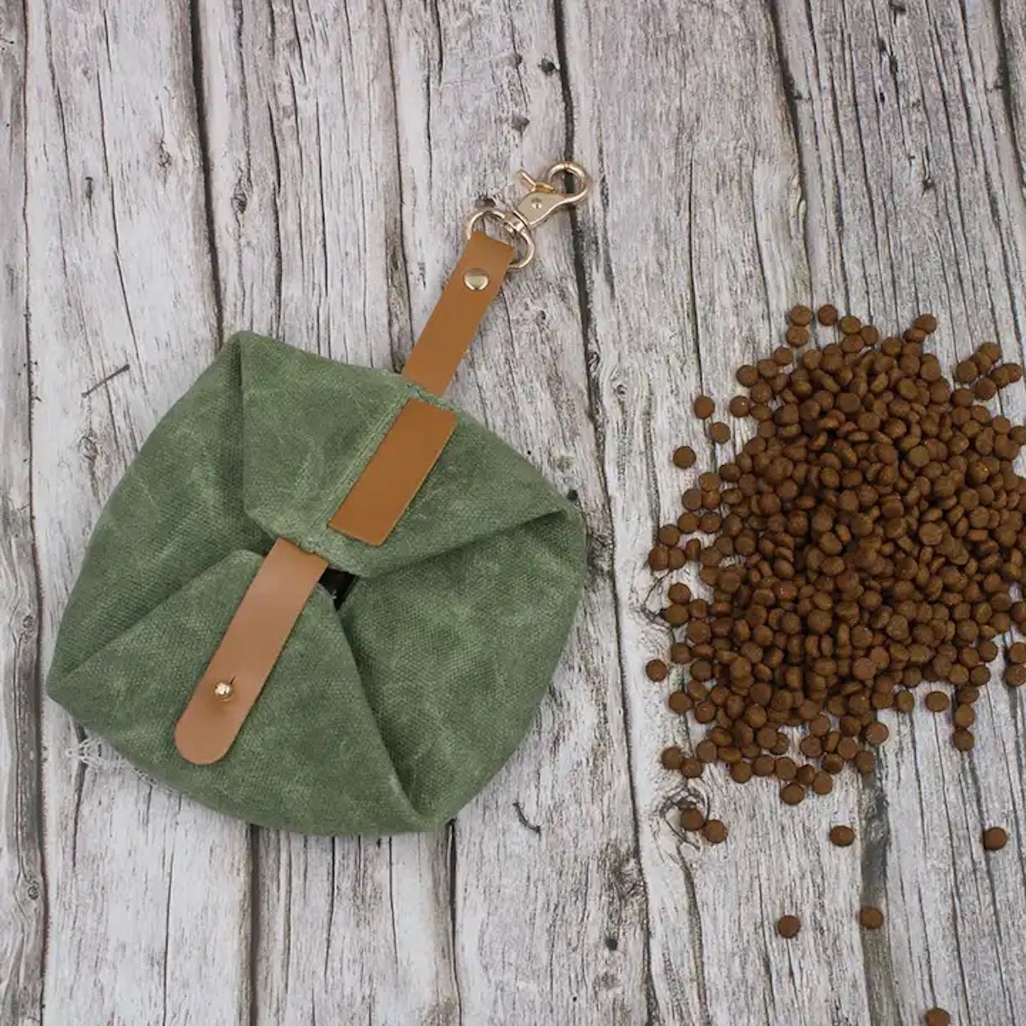 Green Waxed Travel Bowl - Green Travel Bowl - The Dapper Dog Club