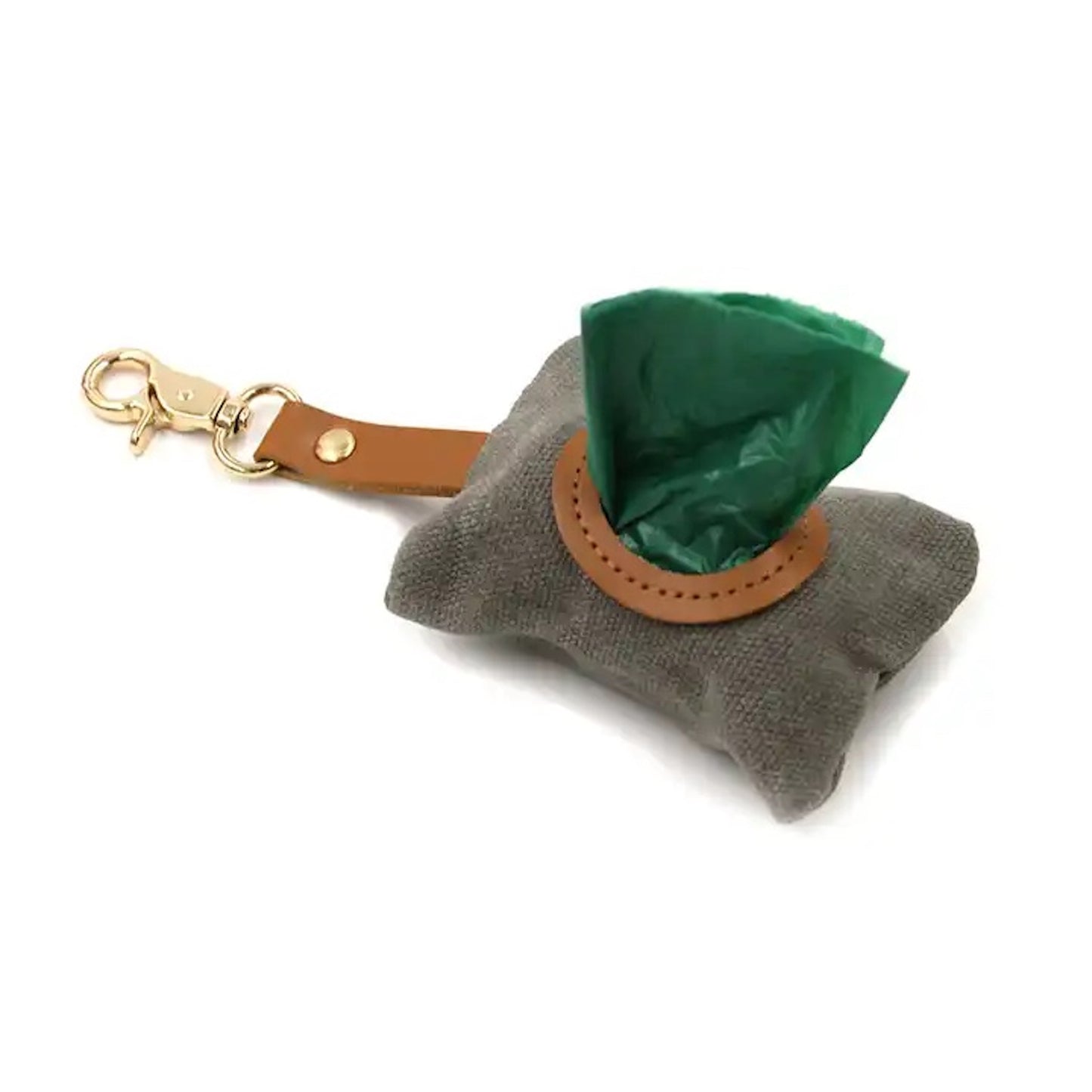 Grey Canvas Poop Holder | Waxed Poop Bag Holder | The Dapper Dog Club