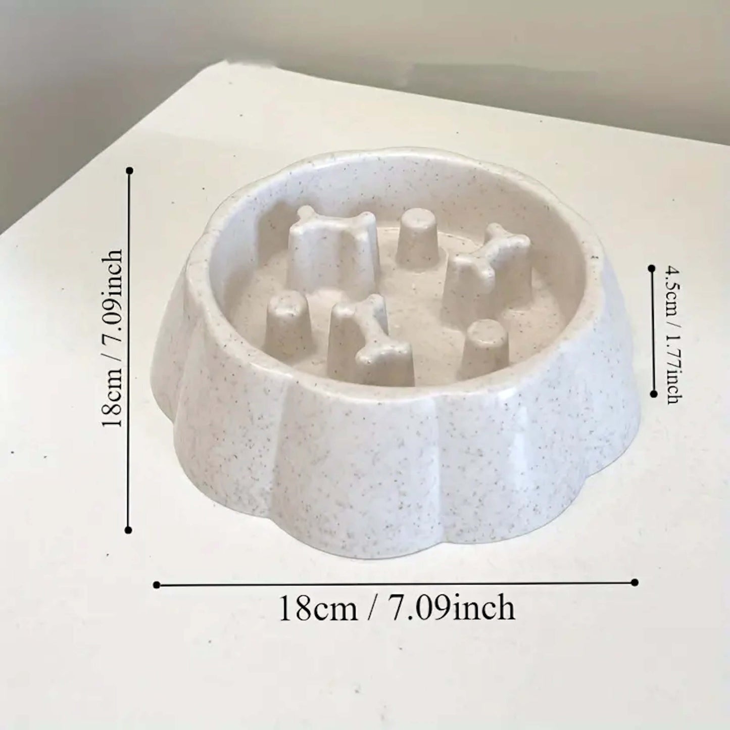 White Slower Feeder Bowl - White Feeder Bowl - The Dapper Dog Club